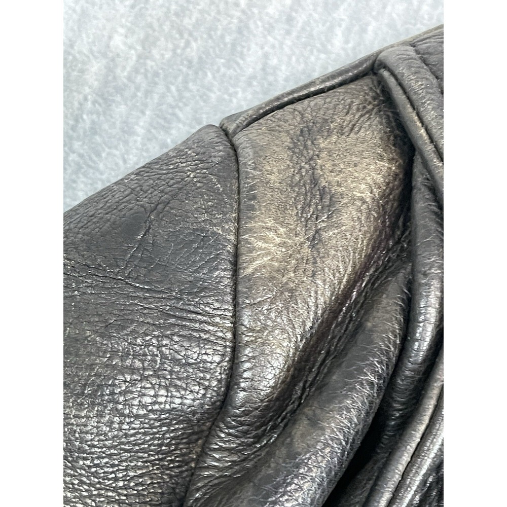 Unik Ultra Leather Motorcycle Jacket w/Liner Men's Size 44 L/XL Black Eagle Flag - Picture 12 of 15